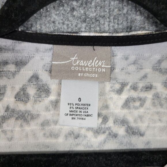 CHICOS TRAVELERS Leopard Animal Print Textured Cardigan SIZE 0 US SMALL 4 - Picture 6 of 12